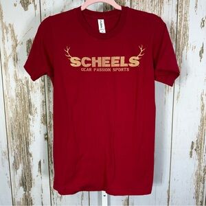 Scheels, Tultex Red Short Sleeve Tee. Size Small. In excellent condition!